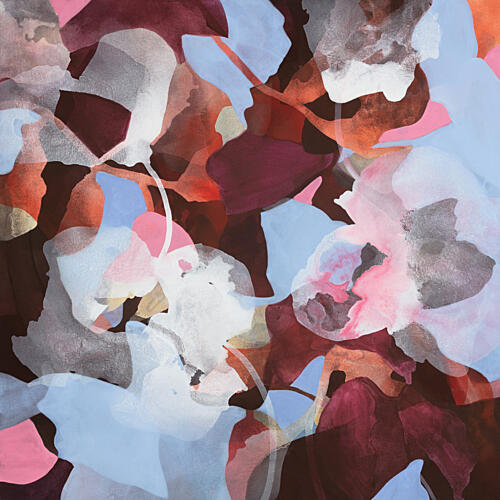 Flowing Abstract Blooms Art Print by Ida Kopperud