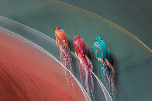 Dynamic Velodrome Race Art Print by Unknown
