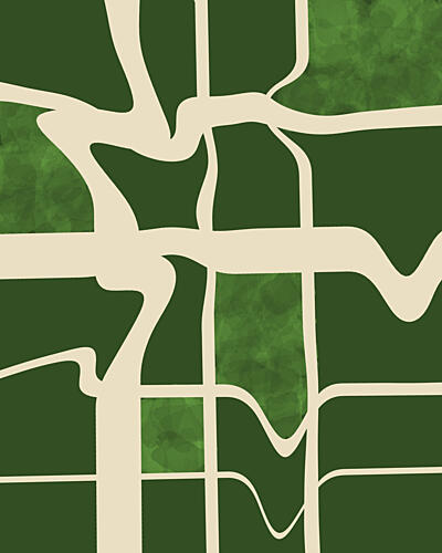 Organic Green Flow Art Print