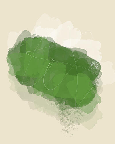Fluid Green Abstract Art Print