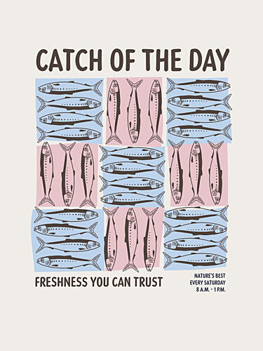 Catch of the Day Pattern Art Print