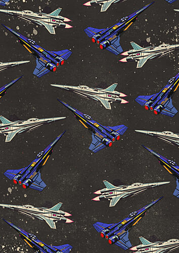 Futuristic Starship Squadron Pop art reproduction