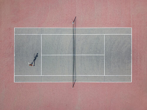 Tennis Court Shadow Play Art Print by Felix Tchvertkin