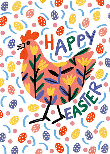 Happy Easter Chicken Art Print