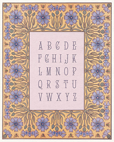 Vintage Floral Alphabet Art Print