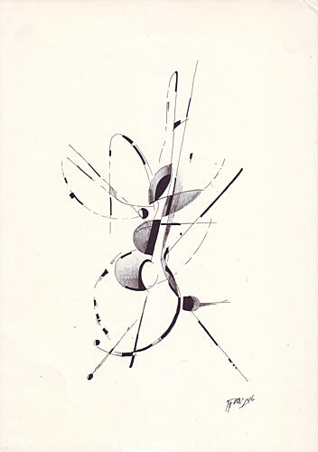 Dynamic Black Curves Art Print