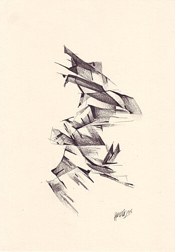 Dynamic Fragmented Forms Art Print