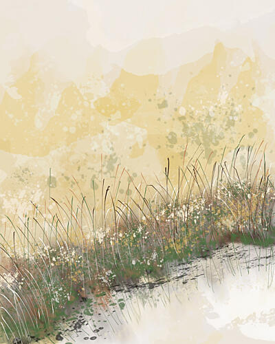 Marsh Grass Reflection Art Print