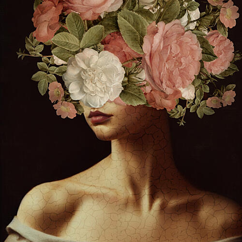 Cracked Floral Beauty Art Print