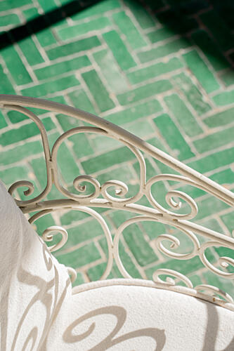 Sunny Green Tile Pattern Art Print