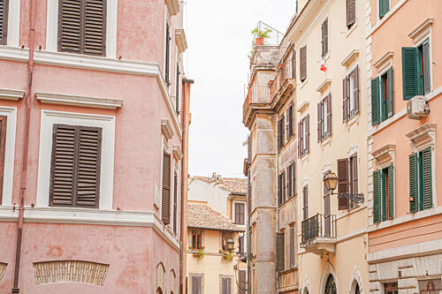 Charming Pastel City Street Art Print