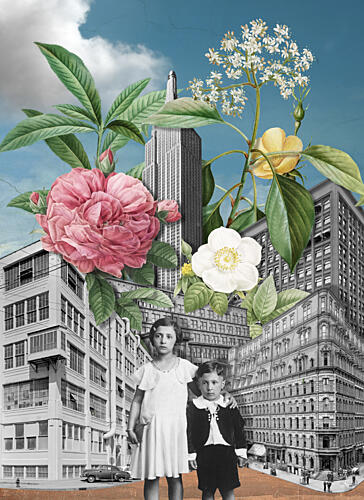 Nostalgic City Bloom Art Print