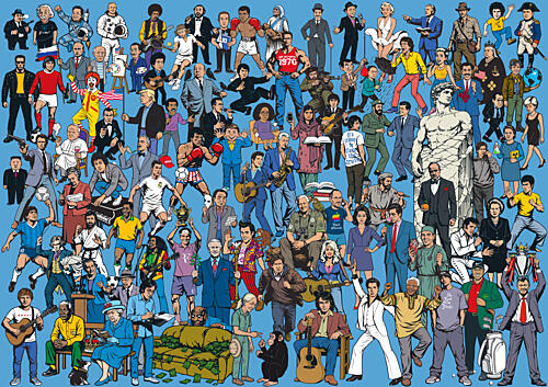 A Vibrant Pop Culture Gathering Pop art reproduction