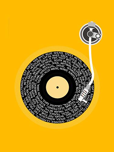 Retro Music Genres Pop art reproduction