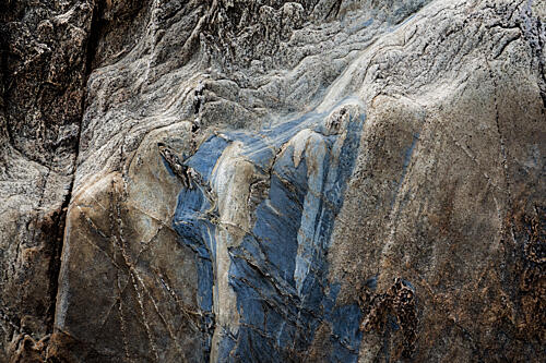 Folded Blue Rock Art Print by Studio Meikle