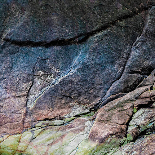 Colorful Cracked Rock Art Print by Studio Meikle