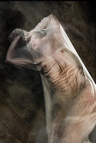 Emotional Veiled Figure Art Print by Colin Dixon