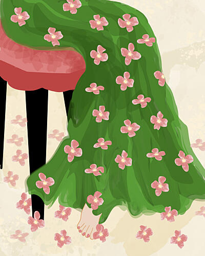 Dreamy Floral Dress Art Print