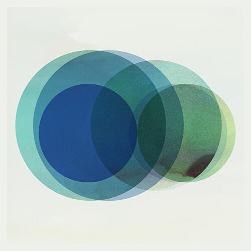Blue Green Circles Art Print by Cartissi