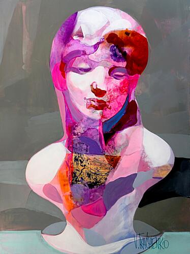 Colorful Abstract Bust Gold Print