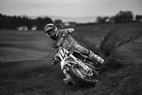 Motocross Cornering Action Art Print