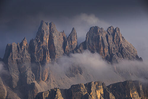 Dramatic Dolomite Peaks Art Print by Paul Flynn