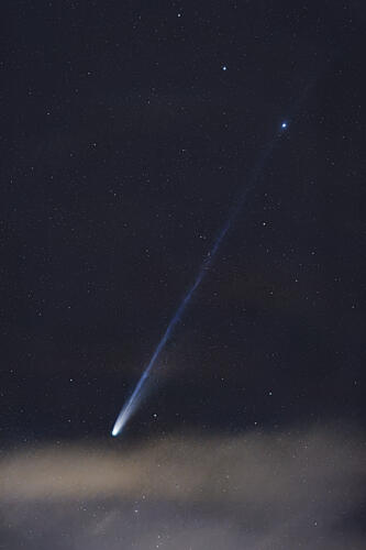 Glowing Comet Night Sky Art Print by Ryan Li
