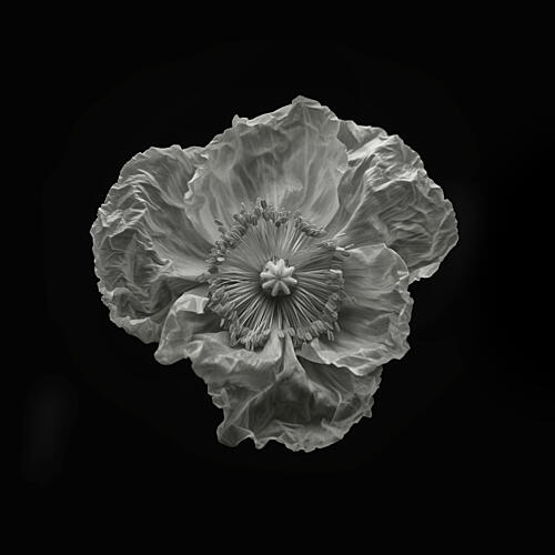 Monochrome Poppy Bloom Pop art reproduction