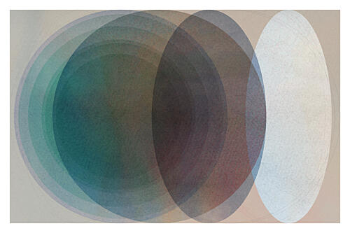 Tranquil Layered Ovals Art Print by Cartissi