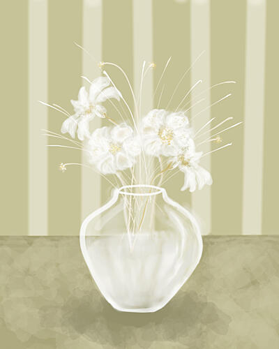 Serene White Flowers Art Print
