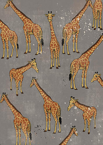 Whimsical Giraffe Pattern Art Print