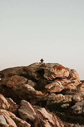 Spiritual Summit Cross Art Print by Megan Shone