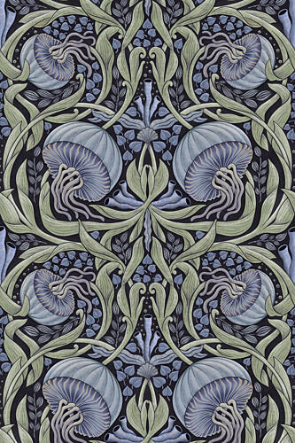 Elegant Mushroom Foliage Art Print by Sanne Paul