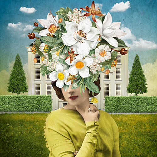 Elegant Floral Garden Woman Art Print
