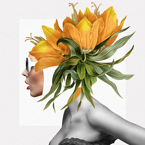 Floral Fashion Woman Art Print