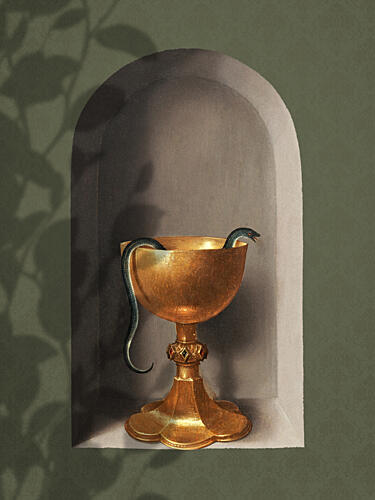 Golden Serpent Chalice Gold Print
