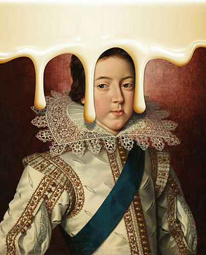 Creamy Regal Portrait Gold Print