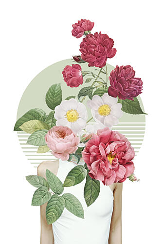 Surreal Rose Portrait Art Print