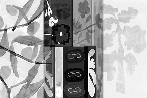 Monochrome Botanical Patterns Art Print by Cartissi