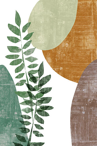 Earthy Botanical Forms Art Print by Cartissi