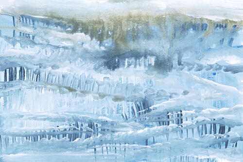 Icy Blue Landscape Art Print by Cartissi