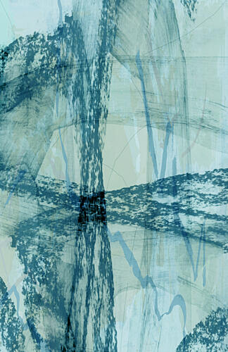 Textured Blue Abstract Art Print by Cartissi