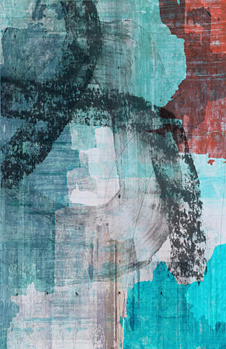 Abstract Teal Grunge Art Print by Cartissi