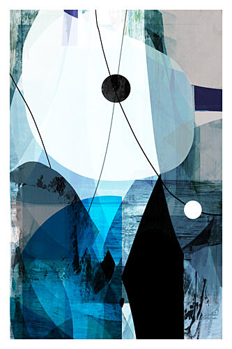 Abstract Blue Geometry Art Print by Cartissi