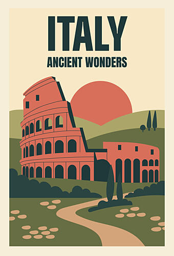 Ancient Rome Sunset Art Print by Marika Barsrsind
