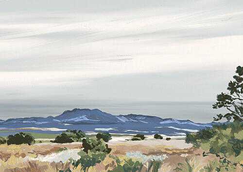 Vast Desert Mountains Art Print