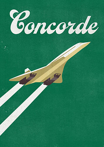 Concorde Supersonic Flight Gold Print