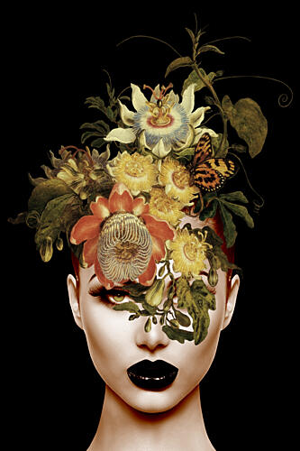 Mysterious Floral Portrait Art Print
