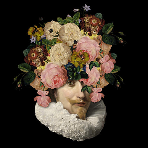 Shakespeare Floral Portrait Art Print