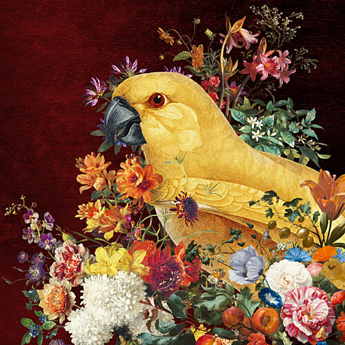 Golden Parrot Bloom Gold Print